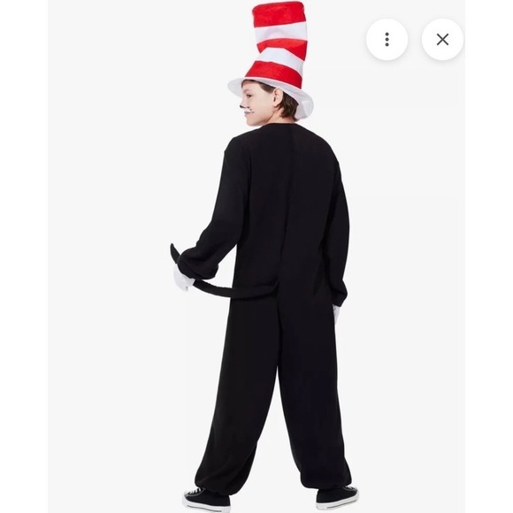 Spirit Halloween Cat in the Hat Costume Set Sz L Jumpsuit Hat Dr Seuss literary - Picture 4 of 7